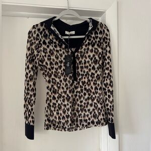 Anatomie Gem mesh top in abstract cheetah